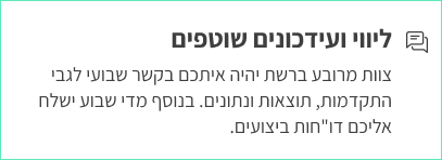 ליווי ועדכונים שוטפים